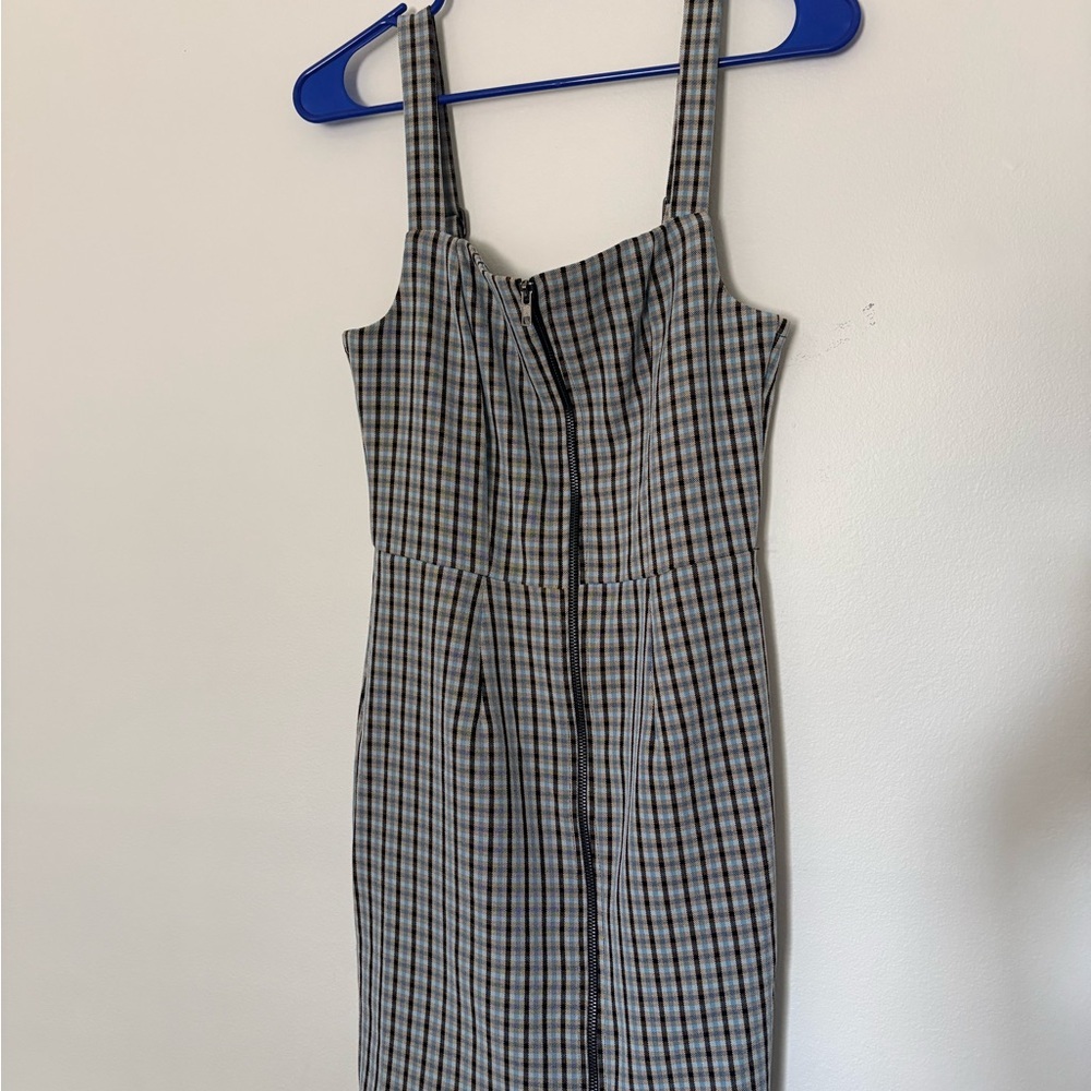 Kingston‎ Plaid Midi Dress in Black and Gray